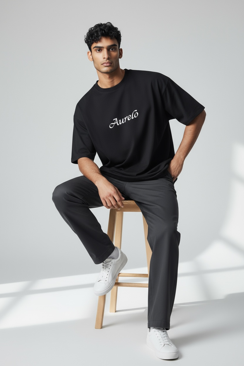 Black Oversized French terry